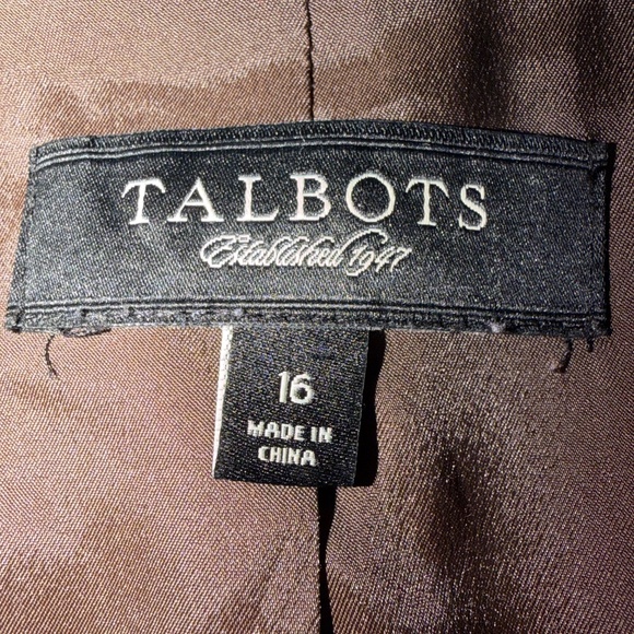 Talbots Chocolate Wool Blend Lined Blazer, Size 16 - Picture 6 of 14
